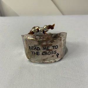 Metal Adjustable Bracelet “Lead me to the Cross” 7.5”